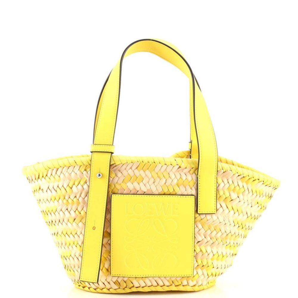 Loewe Basket Tote Raffia Small Neutral, Yellow